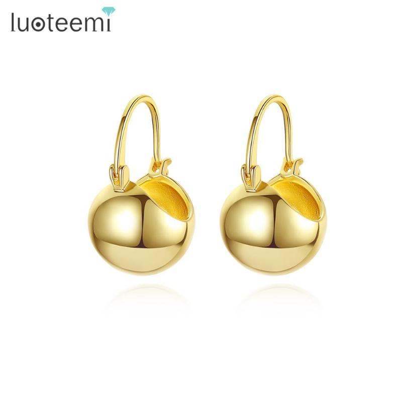 

Hoop & Huggie LUOTEEMI Simple Hollow Earrings For Women 2021 Fashion Statement Jewelry Dating Party Birthday Gifts Boucle D'Oreille Femme