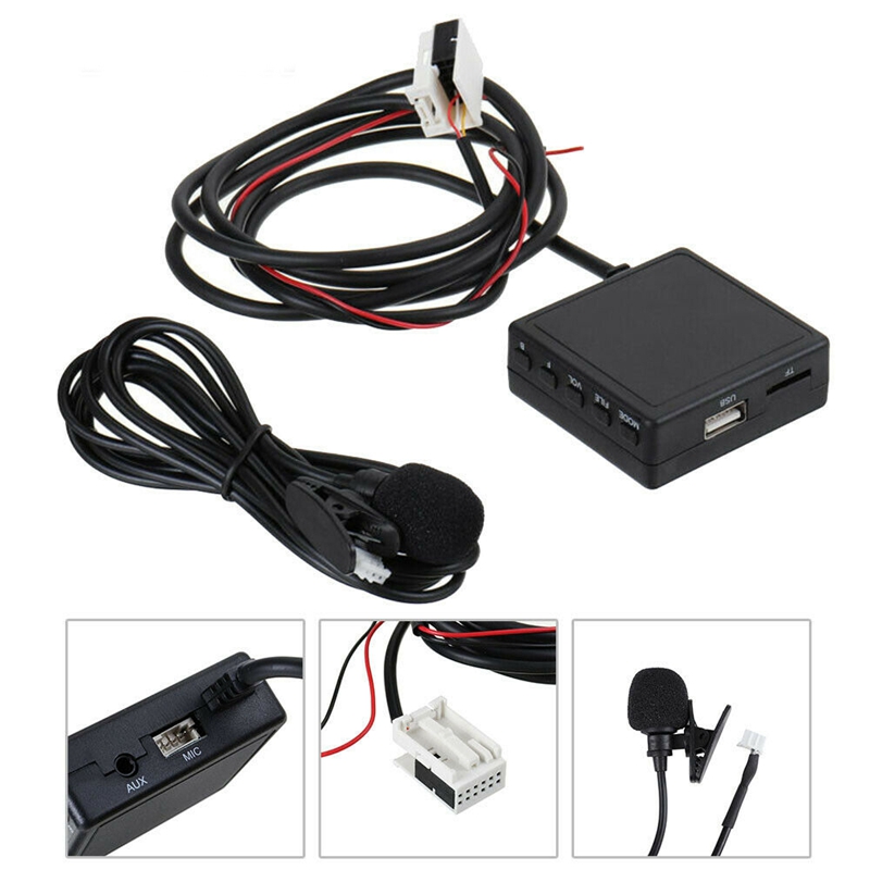 

12V Car Bluetooth 5.0 Stereo Aux Adaptor Bluetooth Module Cable Handfree Microphone for E60 E63 E64 E65 E66 Serie 1 3