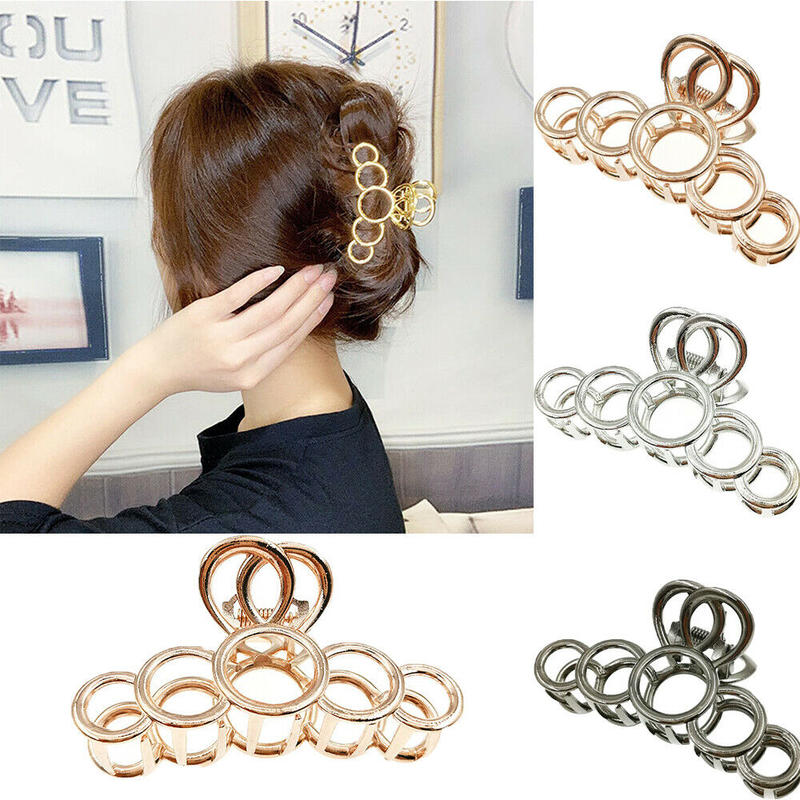 

Women Ladies Female Sweet Big Hair Claw Round Hairpin Novelty Acrylic Crab Elegant Hair Clip Styling Accessorie