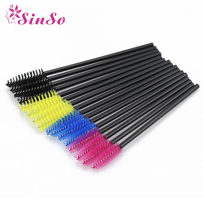 

SinSo 50pcs Colorful Disposable Eyelash Applicator Wands Curler Brush Set Mascara Eyebrow Spoolers Comb Wands Spoolies Brushes