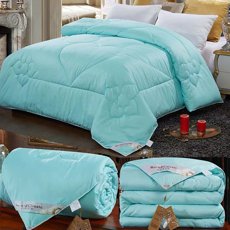 

GraspDream Cotton Mulberry silk luxury quilts Winter bedroom thick Warm Quilted duvets single/double bedding comforter blankets, As the picture shows