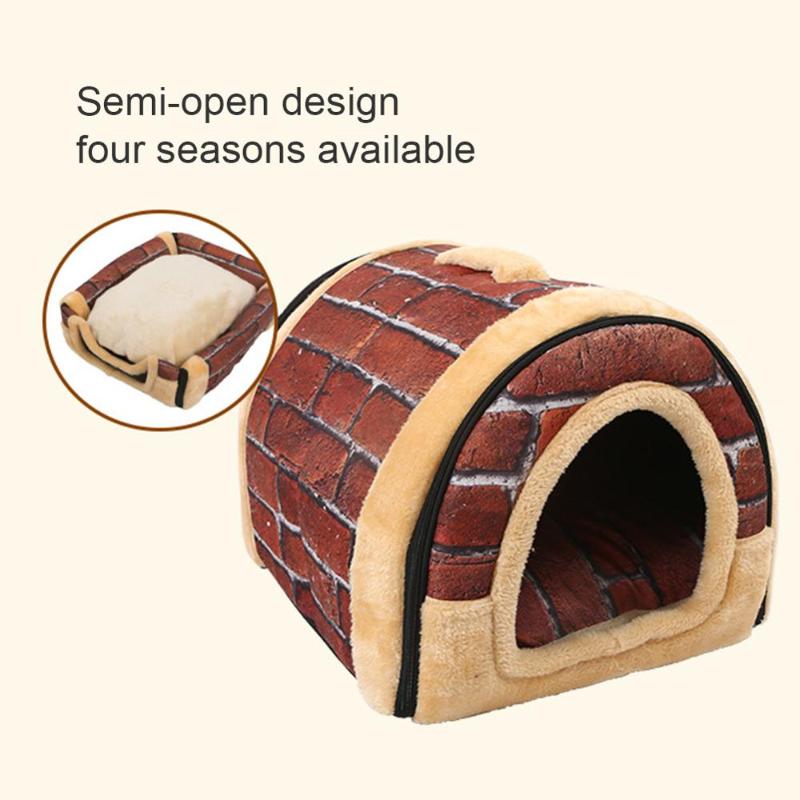 

Pet Dog Cat House Warm Cushions Removed And Washed Pet Beds Super Soft Cushion Detachable Cleaning For Dog Sleeping And Playing, 35x32x28cm