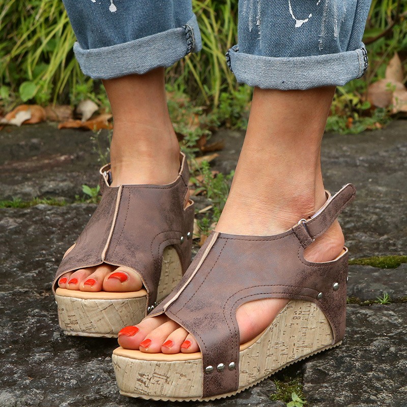 

Women Sandals Platform Sandals Wedges Shoes Women Heels Gladiator Sandalias Mujer Summer Peep Toe Wedge Heels 35-43, Leopard