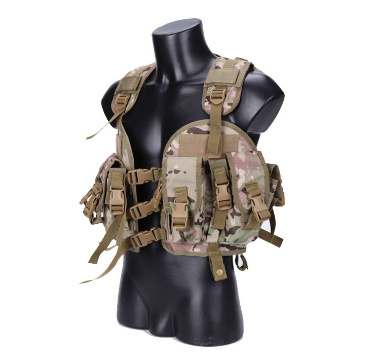 

Tactical Molle Vest With Mag Pouch Assault Plate Carrier Ammo Chest Rig Hunting Vest, Black