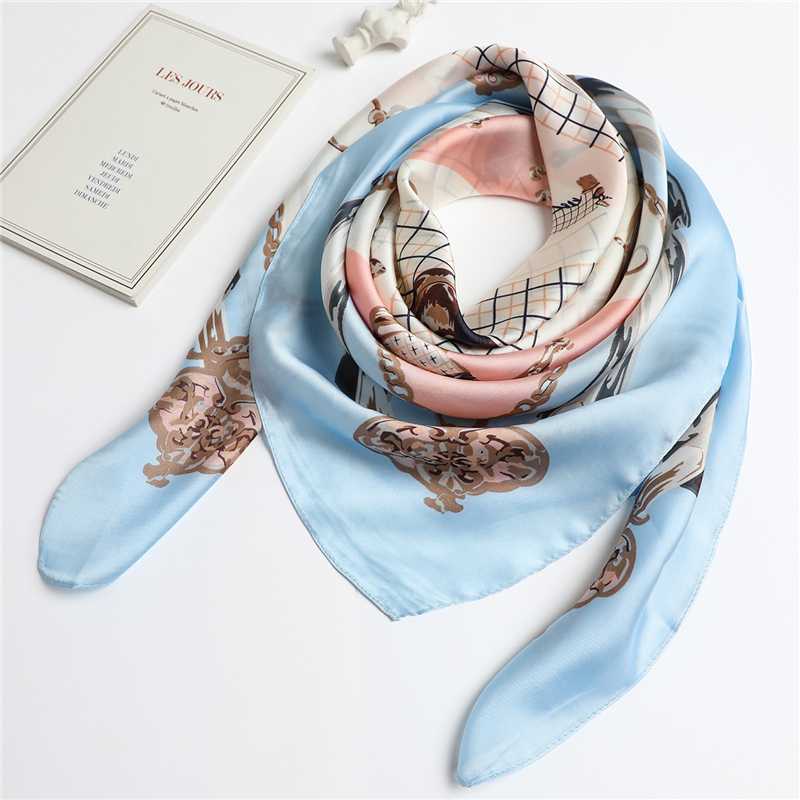 

2020 Summer Square Scarf Big Size Hair Neckerchief Hajabs Head Wraps Bandana Accessories Fashion Female Scarves New