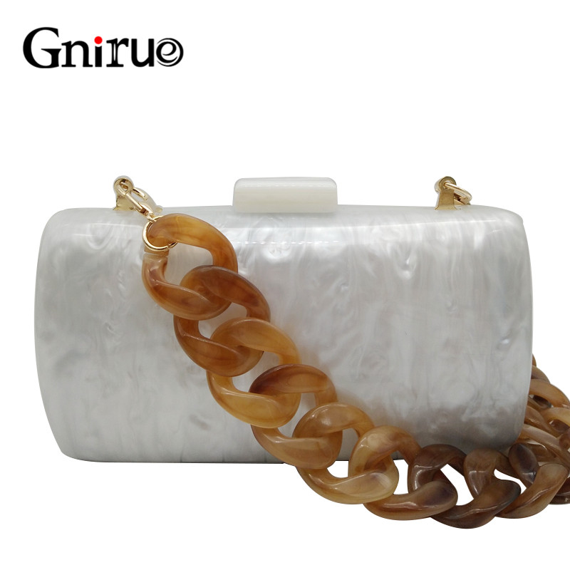 

Evening Bags Fashion Brand Pearlescent Marble Acrylic Vintage Women Wallet Messenger Elegant Clutch Bag Party Purse Handbag, Silver pearl a