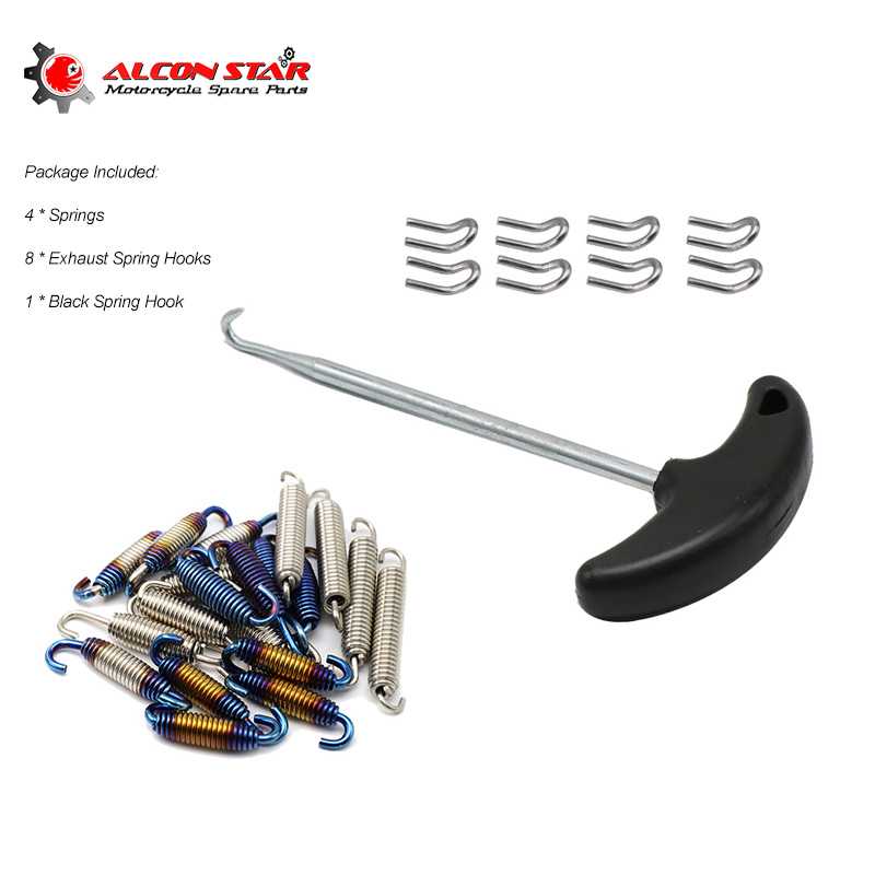 

Alconstar - 13Pcs 35mm/60mm/50mm/70mm Stainless Steel Motorcycle Exhaust Pipe Mounting Spring Hooks Link