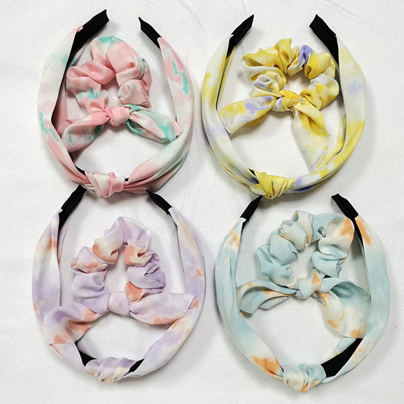 

Tie Dye Knot Hairband Headband Hari scrunchies Set for Women Girls Hair Accessories