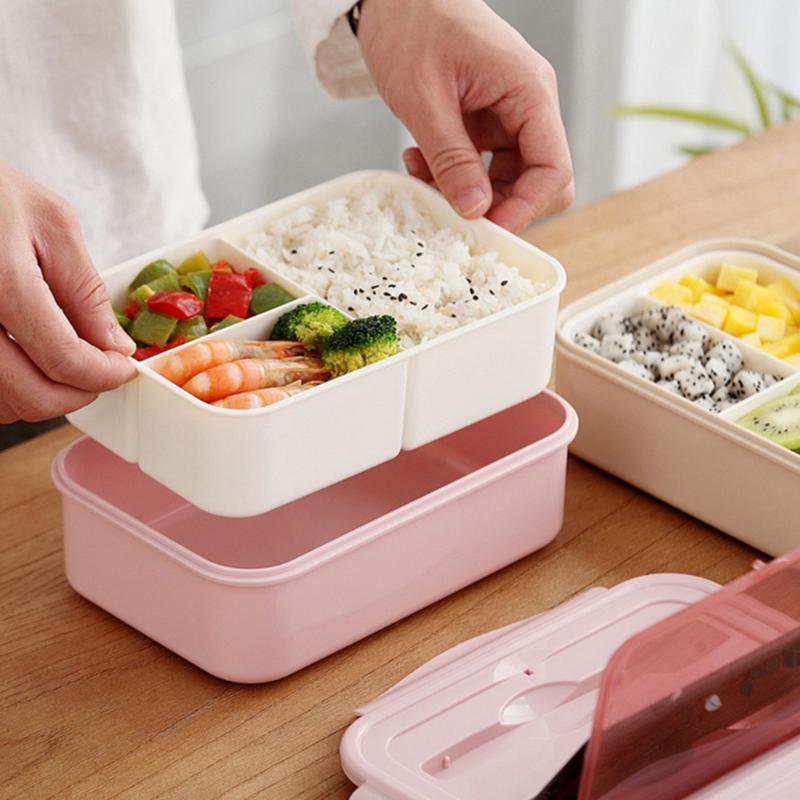 

Microwave oven Lunch Box With Tableware Cup Leakproof Portable Container Office School Hiking Camping Kids Health Bento Box