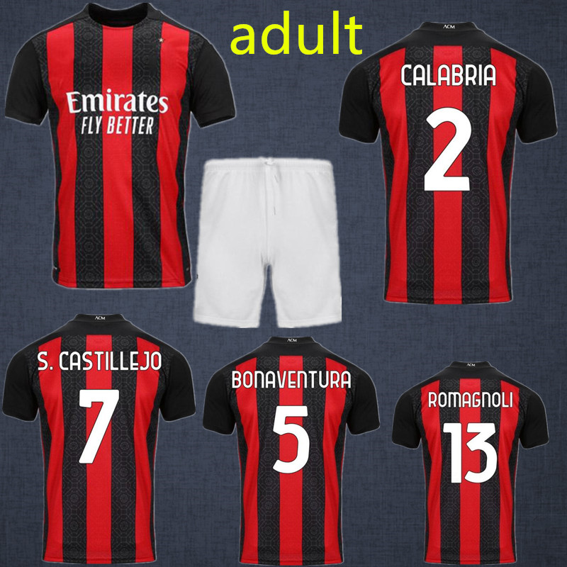 

20 21 AC Milan soccer jersey 2020 2021 PAQUETA BENNACER IBRAHIMOVIC PIATEK football shirt Adult suit REBIC camisa de futebol, Black