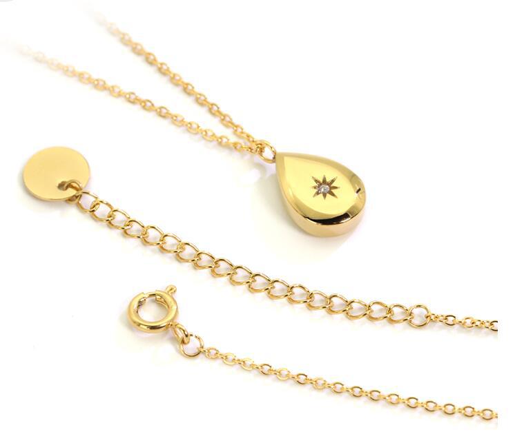 

kpop Temperament Simple Water Drop Pendant Women Necklace Chain choker collars Link Chain Necklaces Pendants for Women