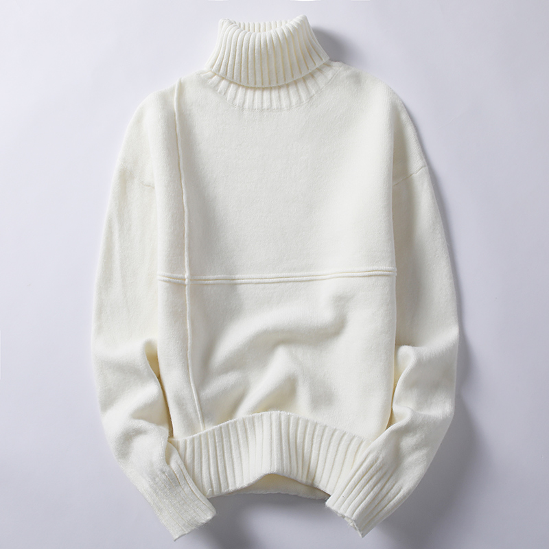 

2020 New style Men' winter High quality insulation Knitting sweater Men' cotton Set head High collar Knit shirt White black