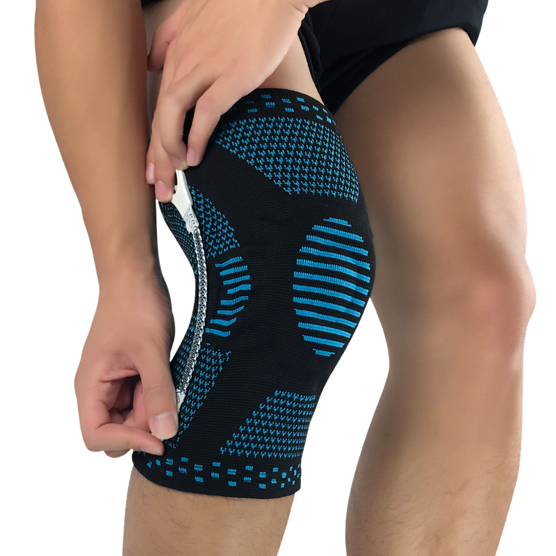 

New Sports Knee Support Pad High Compression Silicone Padded Knee Sleeve Brace, Red