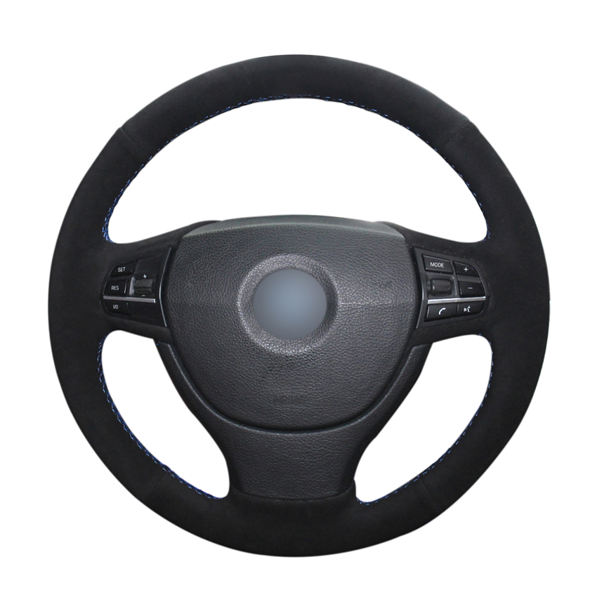 

DIY Black Suede Car Steering Wheel Cover for BMW F10 523Li 525Li 2009 730Li 740Li 750Li Accessories Parts