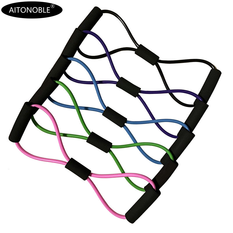 

Aitonoble 8 Word Chest Developer Resistance Bands Training Muscle Chest Expander Rope Fitness Exercise Pulling Yoga Tube Sports