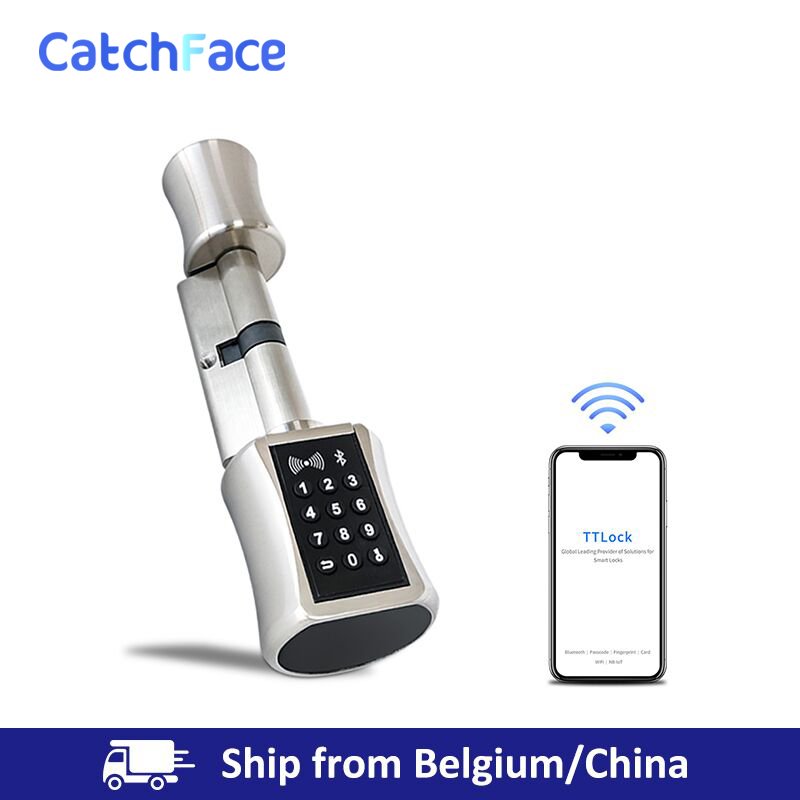 

Bluetooth Smart Cylinder Lock WIFI Electronic Door Lock Digital APP Keypad Code RFID Card Keyless WithLock app