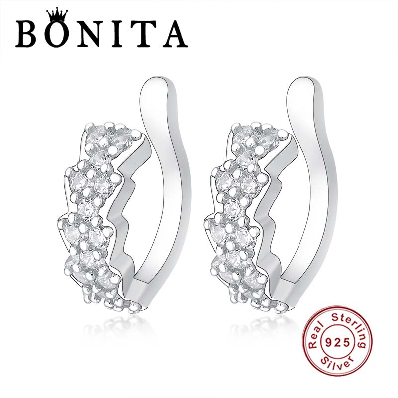 

Hoop Earrings Sparkling Circle Earrings for Women Love Flower Wedding Statement Sterling Silver Jewelry anti-allergy Brincos