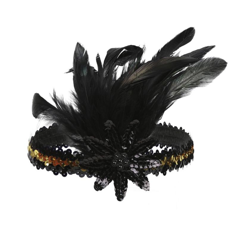 

Accessory Flapper Feather Headband 1920's Accessories Crystal Beaded Wedding Headpiece New Fashion Popular Hot Selling