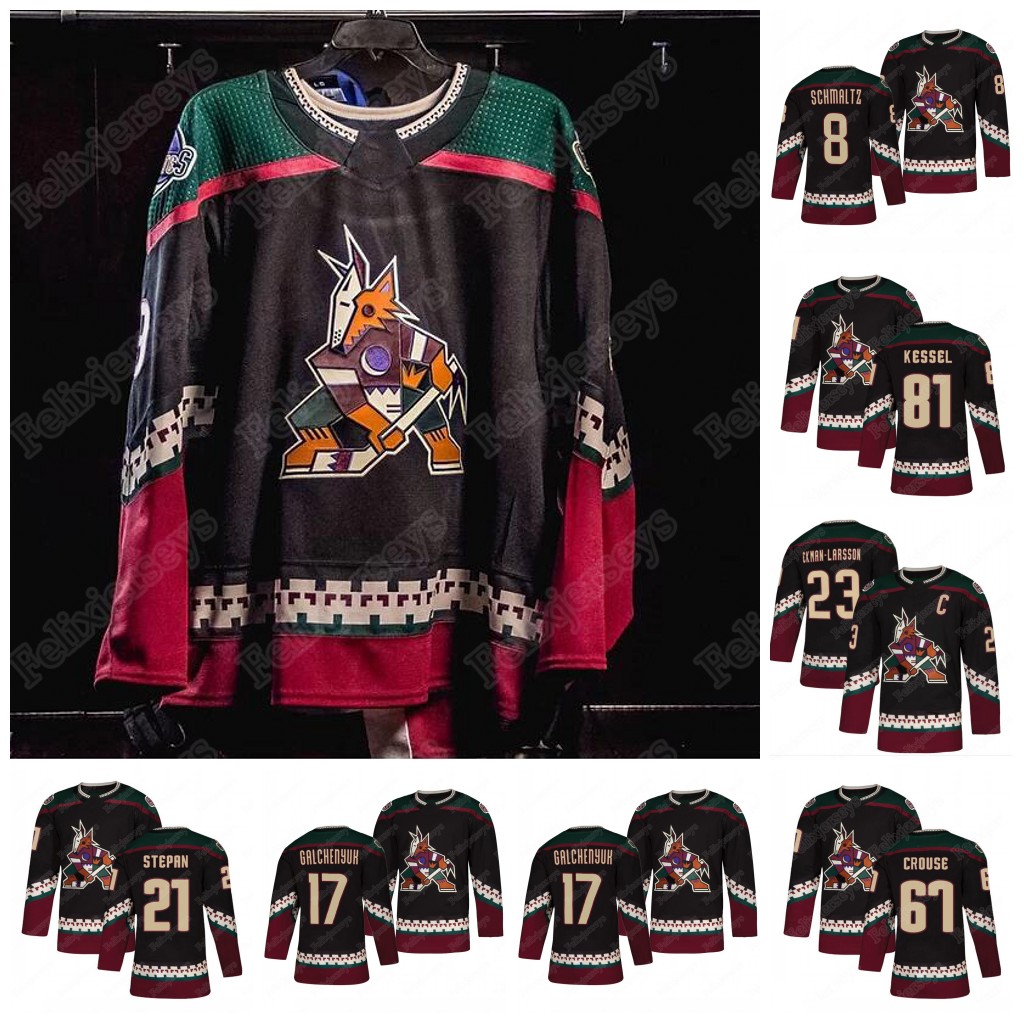 

14 Shayne Gostisbehere Arizona Coyotes Third Jersey 81 Phil Kessel Lawson Crouse Andrew Ladd Victor Soderstrom Antoine Roussel Johan Larsson Carter Hutton, Mens s-3xl
