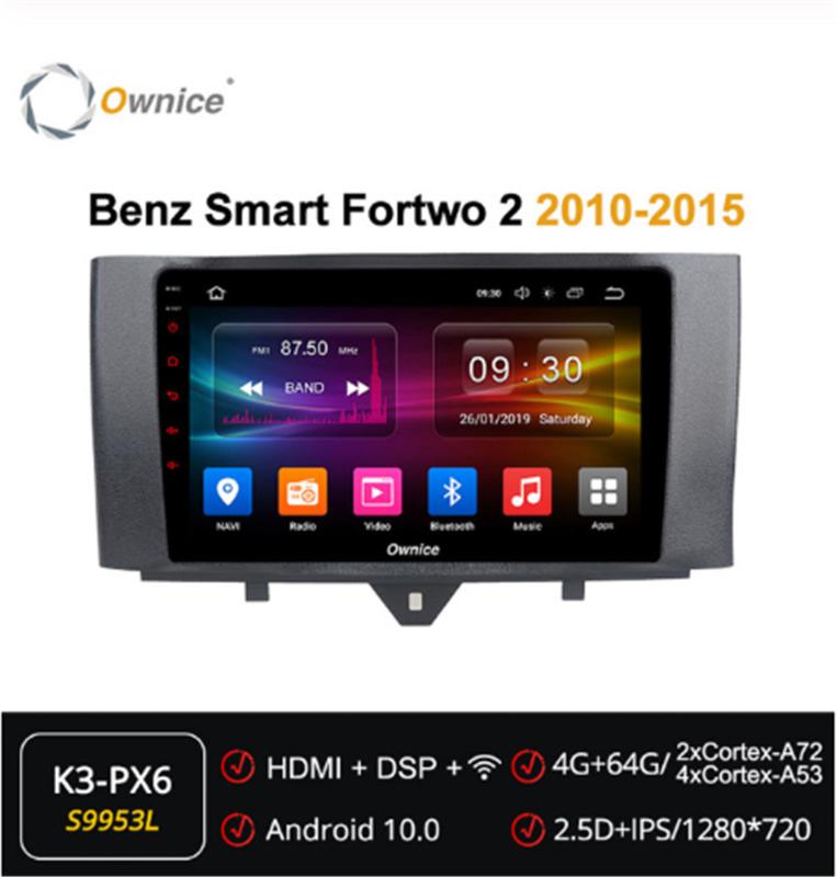 

Ownice Android 10.0 Octa Core 360 Panorama Car DVD GPS navigation Radio forMercedes Smart Fortwo 2 2010-2020 DSP 4G SPDIF