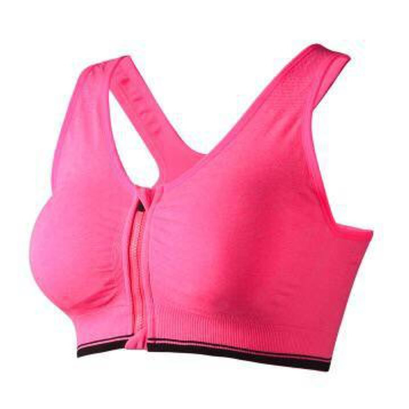 

Women Padded Wirefree Breathable Tops Zipper Push Up Sports Bras Gym Fitness Yoga Sports Underwear