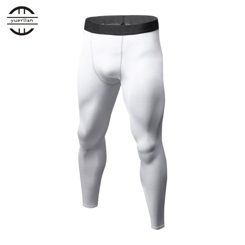 

Men Solid Color Compression Pants Tights Casual Bodybuilding Mans Trousers Quick Drying Running Skinny Leggings