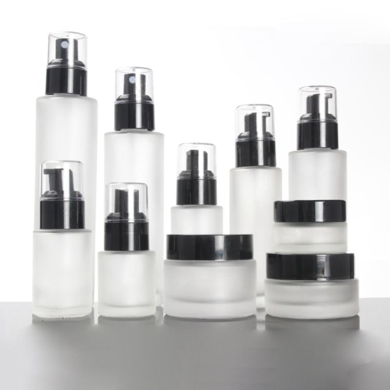 

Frosted Clear Lotion Pump Container,100ml Glass Spray Bottle