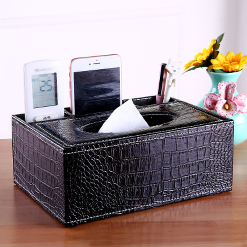 

Creative Leather Tissue Box Home Living Room Desktop Napkin Boxes Remote Control Organizer Multifunctional Sundries Storage
