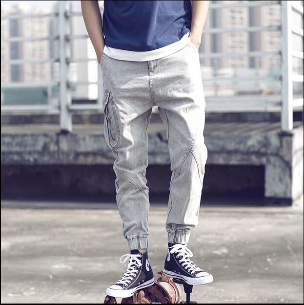 

2XL!!! 2020 The new art light jeans The man do old beam foot trousers haroun pants trend, Gray