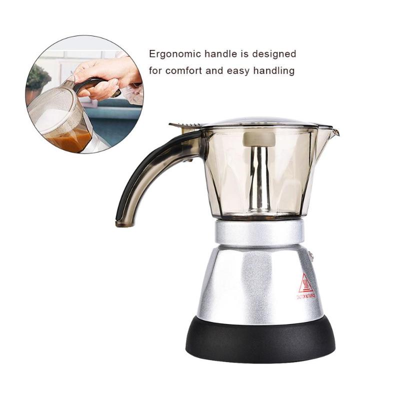 

150ml/300ml Electrical Espresso Moka Pot Coffee Percolators Italian Mocha Coffee Maker 220V Stovetop Filter Percolator Cafetiere