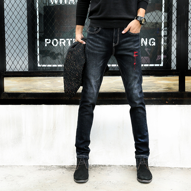 

Fashion boys feet trousers, good quality men's slim skinny jeans, Blue