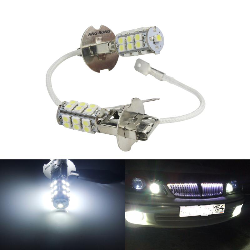 

ANGRONG 10pcs H3 25 LED 3528 SMD Bulb Headlight Car Driving Fog Light Bright White 6000K