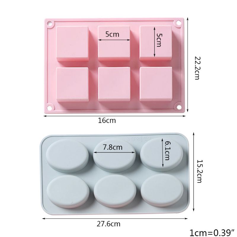 

6 Holes Oval and Square Shape Fondant Candy Mold for Sugar Paste, Chocolate N58C