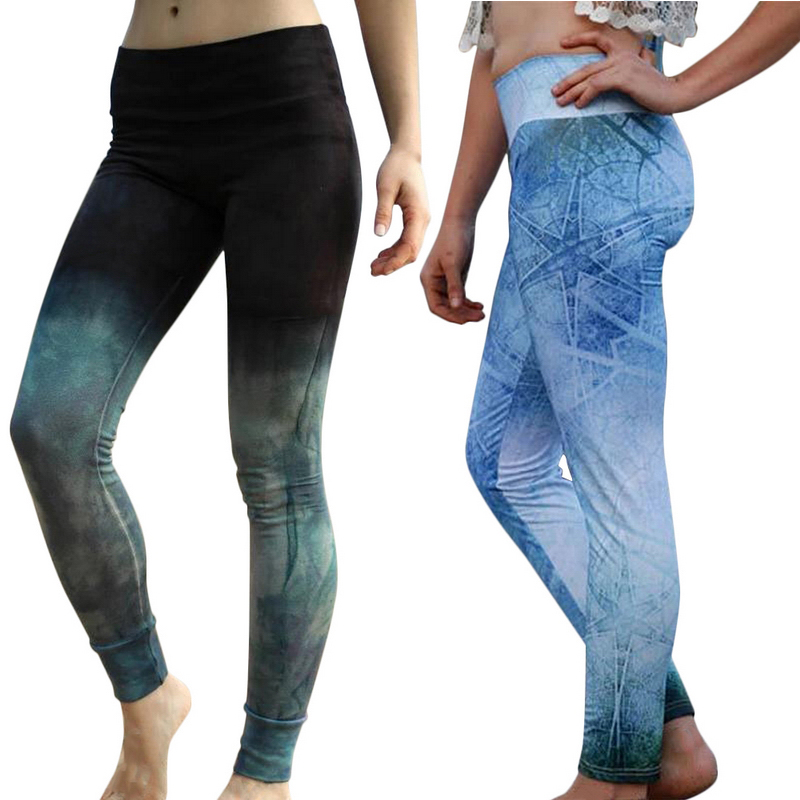 

Women Training Athletic Ladies Yoga Sports Hosen Gradienten Sport workout gym leggings stretchy Scrunch burunning legging, Blue