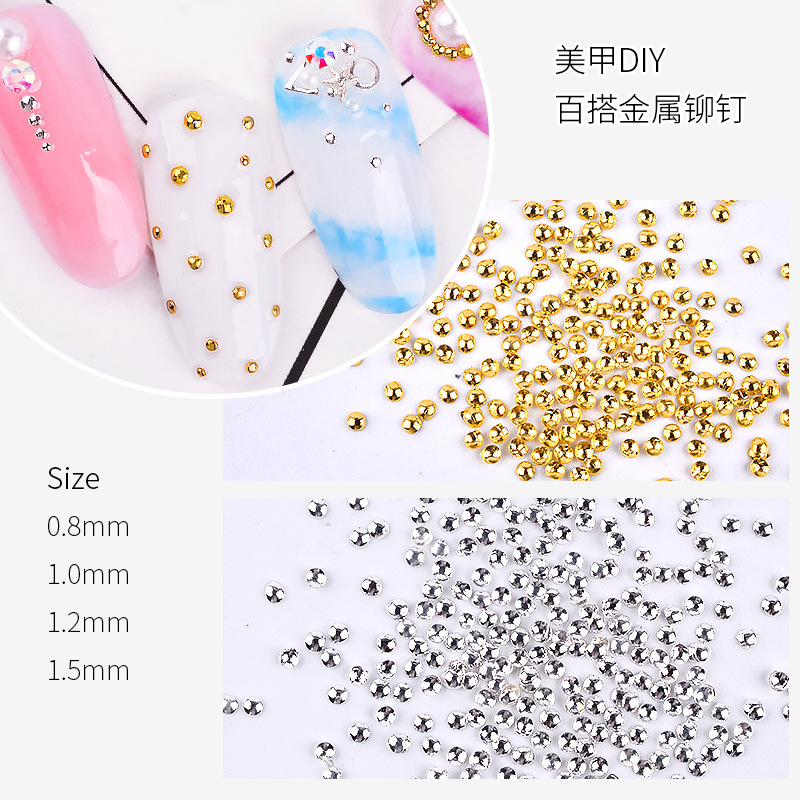 

Cross-Border Special for Nail Ornament Mini Millet Metal Riveting Nail Hollow Rivet Jewelry 1000 Pieces