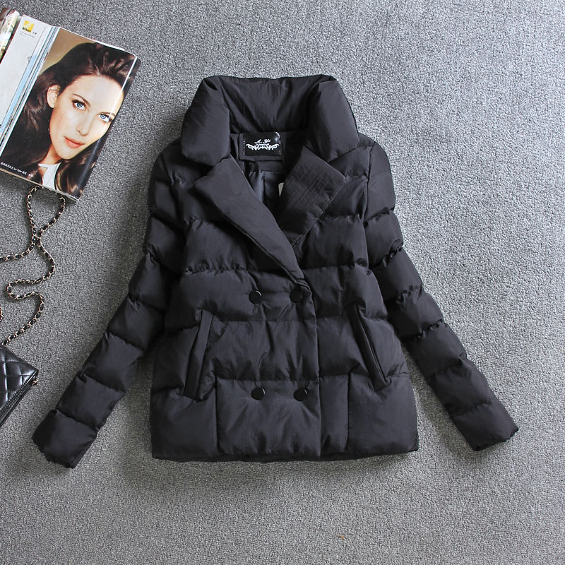 

2020 New Winter Women Thicken Cotton Padded Jacket Outerwear Solid Oversized Coats Long Sleeve Ladies Double Breasted Parkas A79, Black