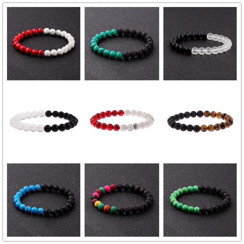 

Yingwu 2010 Red&White Natural Stone Beads Bracelets For Women YinYang Couple Braclet Men Yoga Meditation Jewelry Pulseira