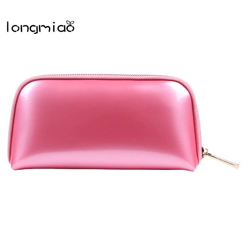 

longmiao High Quality Patent Leather Handbags Sweet Candy Color Coin Purse Mini Bags Zipper Clutches Phone Pocket, As the photo