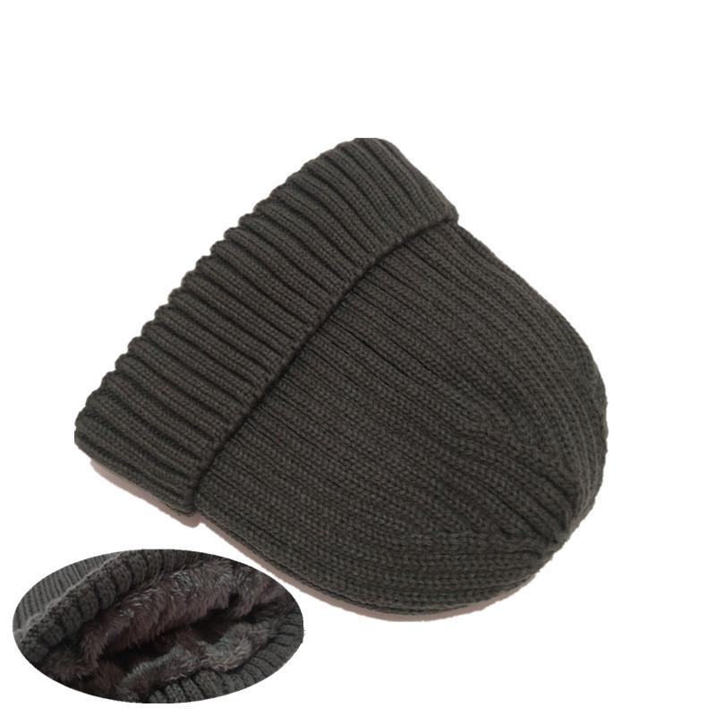 

WZCX Solid Color Stripe Beanie Hat Thicken Keep Warm Casual Tide Unisex Simple Autumn Winter Knitted Hat Adult Cap, 02