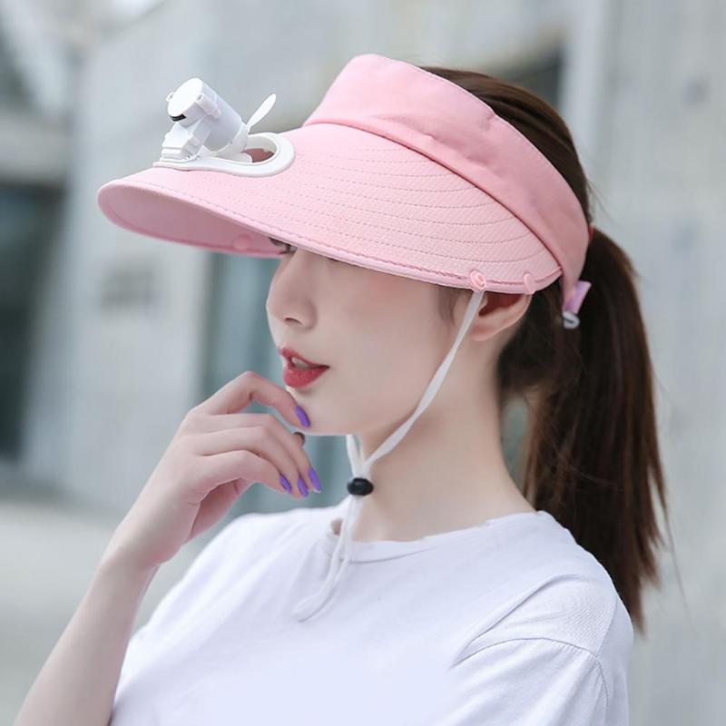 

Summer Detachable Outdoor Anti-Sun Cap Neck Face Flap Wide Brim Hat with Fan, Grey
