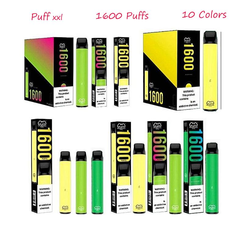 

Puff XXL Disposable Vape Pen E Cigarette Device With Security Codes 6.5ml 1000mAh Pre-Filled 1600 Puffs PuffBar Kit VS Bang Air Bar Max