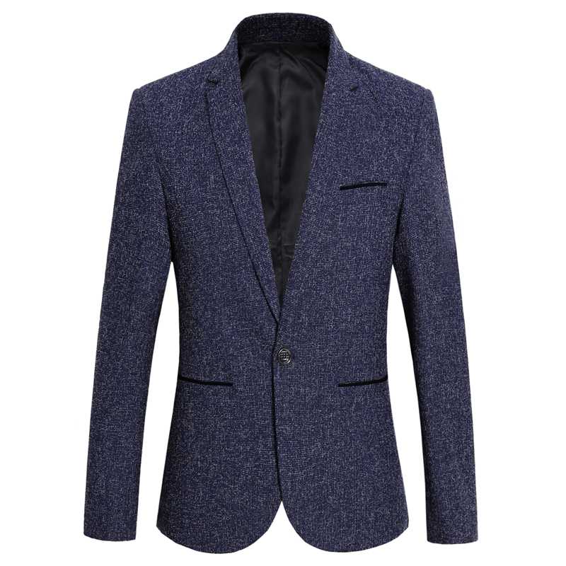 

Spring and autumn mens blazer jacket Asia size  M XL XXL XXXL men suit jacket Slim design blazer men Blue black grey