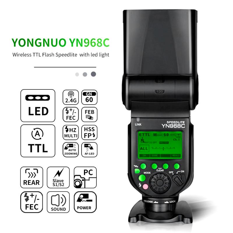 

YONGNUO YN968N/C Flash Speedlite for DSLR Compatible with YN622N/C YN560 WirelessL HSS Speedlite with LED Light