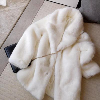 

2020 New Style High-end Fashion Women Faux Fur Coat S9, White