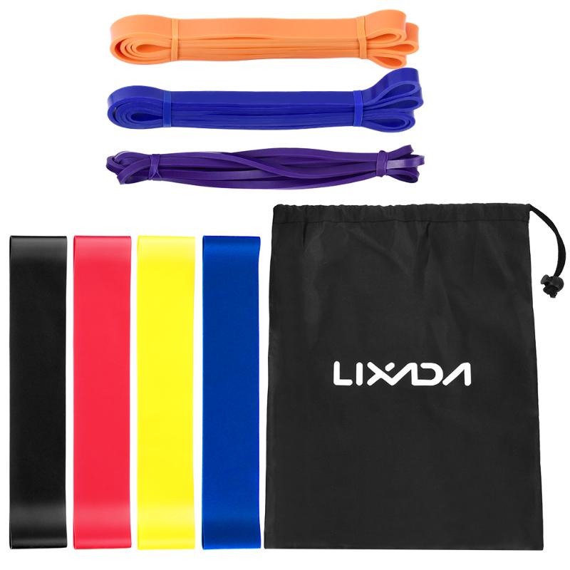 

LIXADA 7pcs Yoga Crossfit Resistance Bands Rubber Training Pull Rope Sports Pilates Expander Fitness Gum Gym Workout Equipment