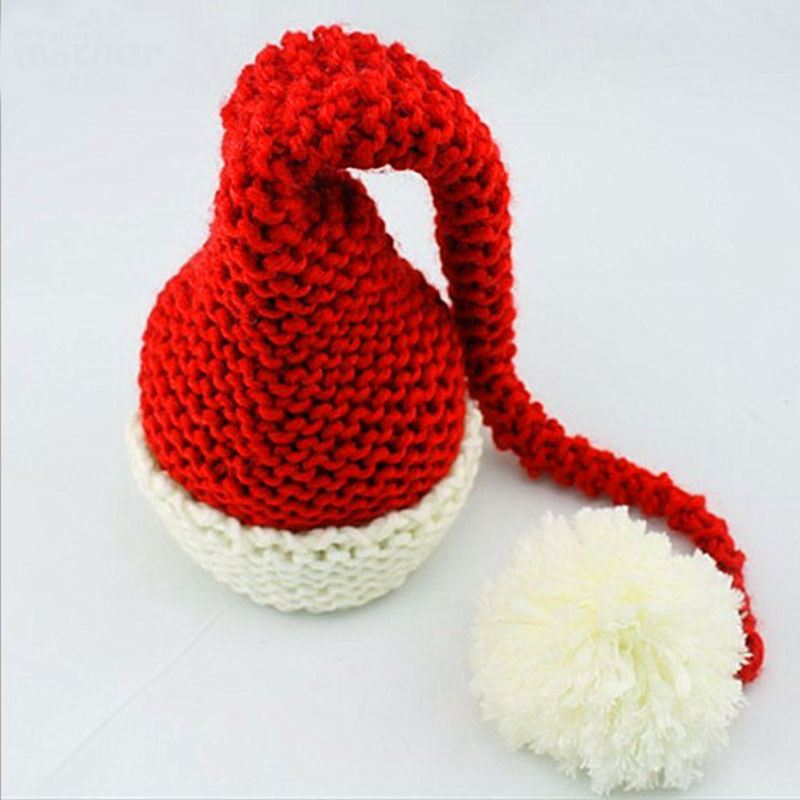 

New!Christmas Style Baby Hat With Plush Ball Newborn Baby Toddler Infant Hats Photo Prop Photography Knitted Cap Outfit Set, Model 01