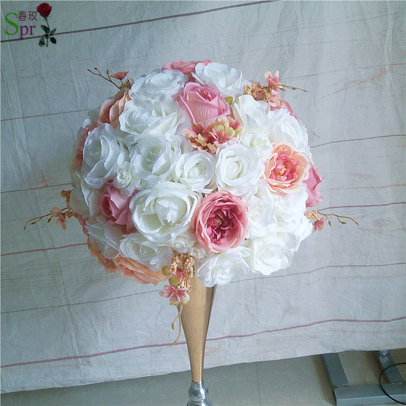 

Decorative Flowers & Wreaths 2021 SPR Wedding Table Centerpiece Flower Ball Road Lead Artificial Flore Arrangement Backdrop Decoration, 30cm