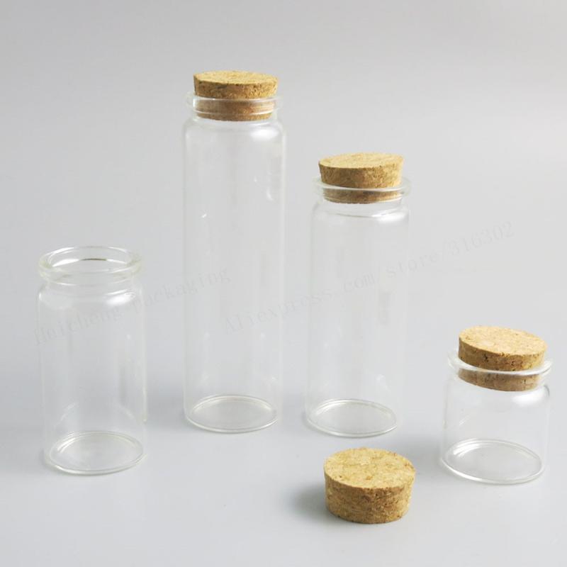 

240 x 20ml 50ml 65ml 100ml 5OZ Refillable Empty glass Bottle with wooden cork 5/3oz glass cork vial 100ml Large Container