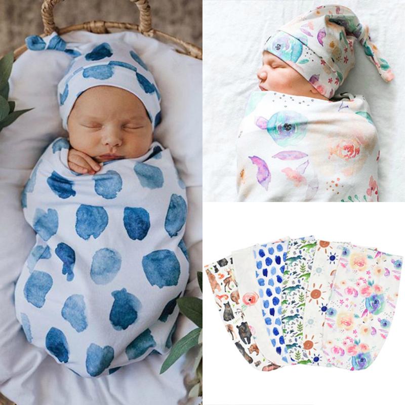 

Newborn Infant Baby Swaddle Blanket Wrap Sleeping Bag Sleep Sacks Hat Outfits Plush Hat Earmuffs Children Christmas Headwear