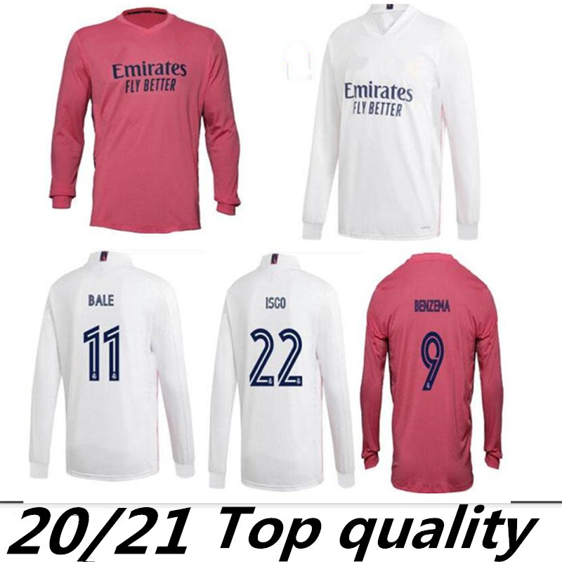 

21 Long sleev Madrid Soccer Jersey 2020 2021 HAZARD Home KROOS ISCO Modric Football uniform Adult man Goalkeeper Soccer shirt sleev